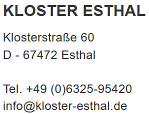 Kloser Esthal - Adresse
